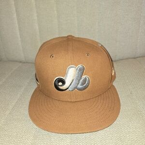 New Era 59FIFTY Montreal Expos Silver Fox Rust Cap Hat Fitted Size 7 5/8